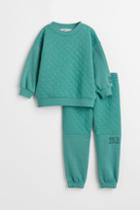H & M - 2-piece Quilted Set - Green