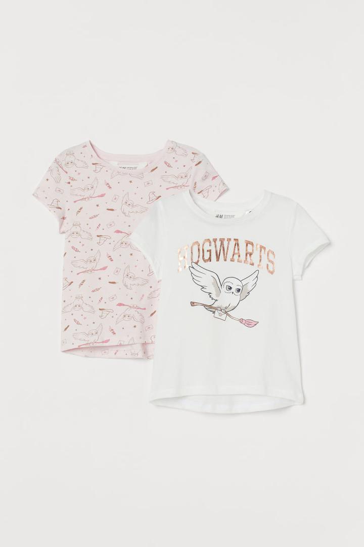 H & M - 2-pack Printed Tops - White