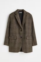 H & M - Oversized Wool-blend Jacket - Brown