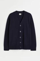 H & M - Relaxed Fit Wool Cardigan - Blue