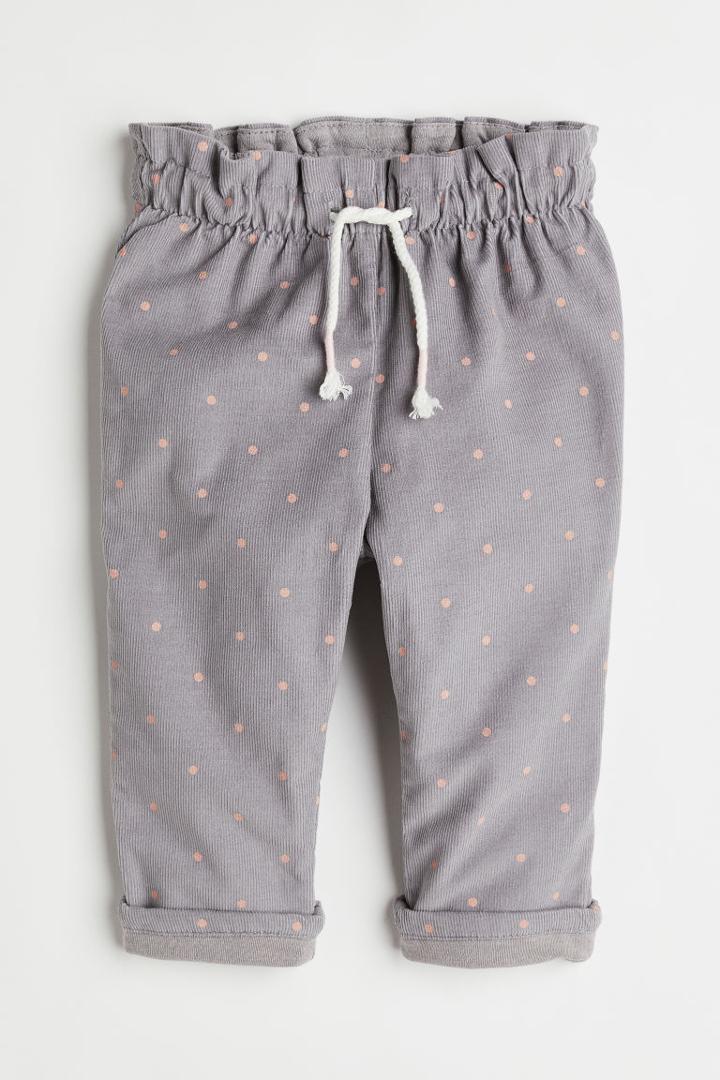 H & M - Lined Cotton Joggers - Gray