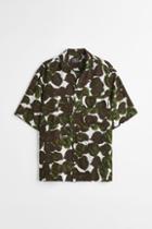 H & M - Relaxed Fit Lyocell Resort Shirt - Green