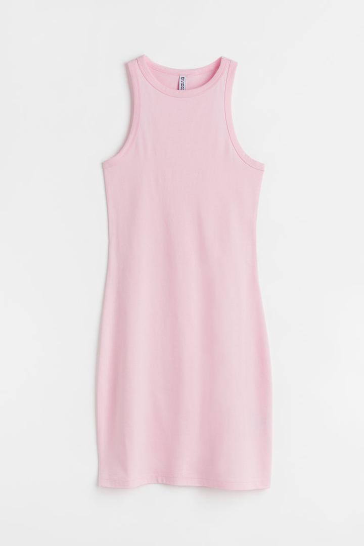 H & M - Cotton Bodycon Dress - Pink