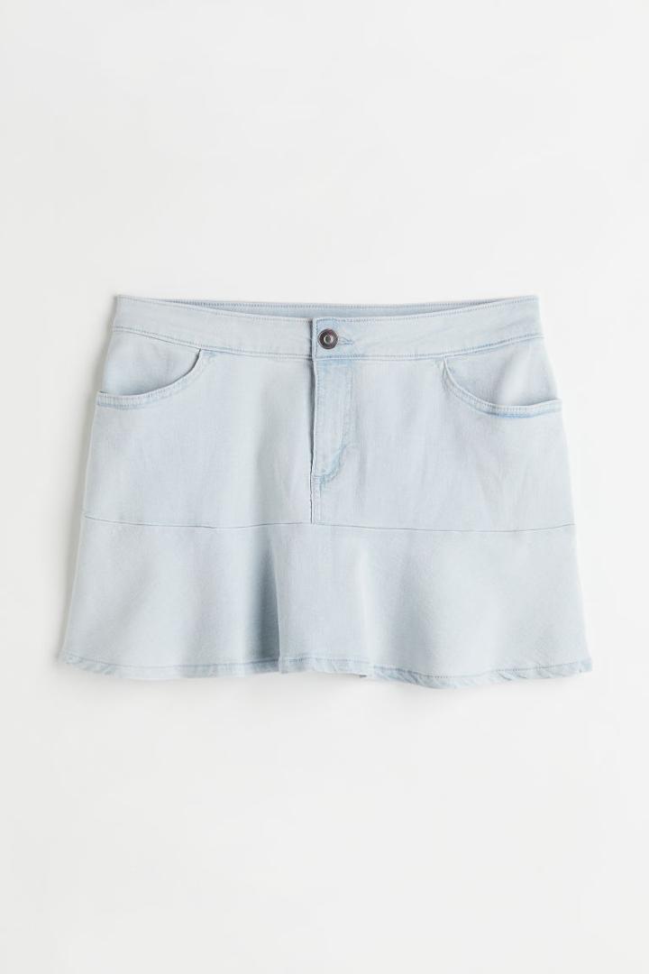 H & M - Peplum Denim Skirt - Blue