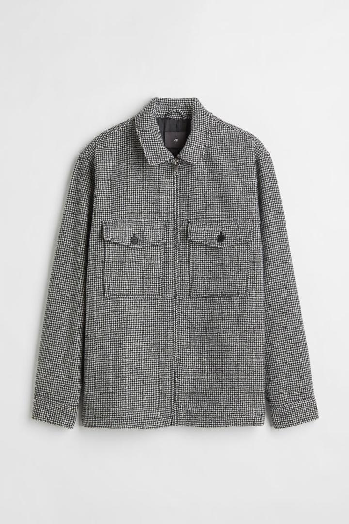 H & M - Wool-blend Shirt Jacket - Black