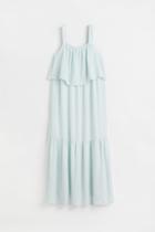H & M - Mama Flounce-trimmed Nursing Dress - Turquoise