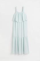 H & M - Mama Flounce-trimmed Nursing Dress - Turquoise