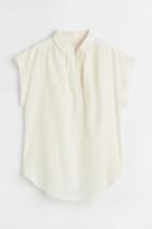 H & M - V-neck Cotton Blouse - White