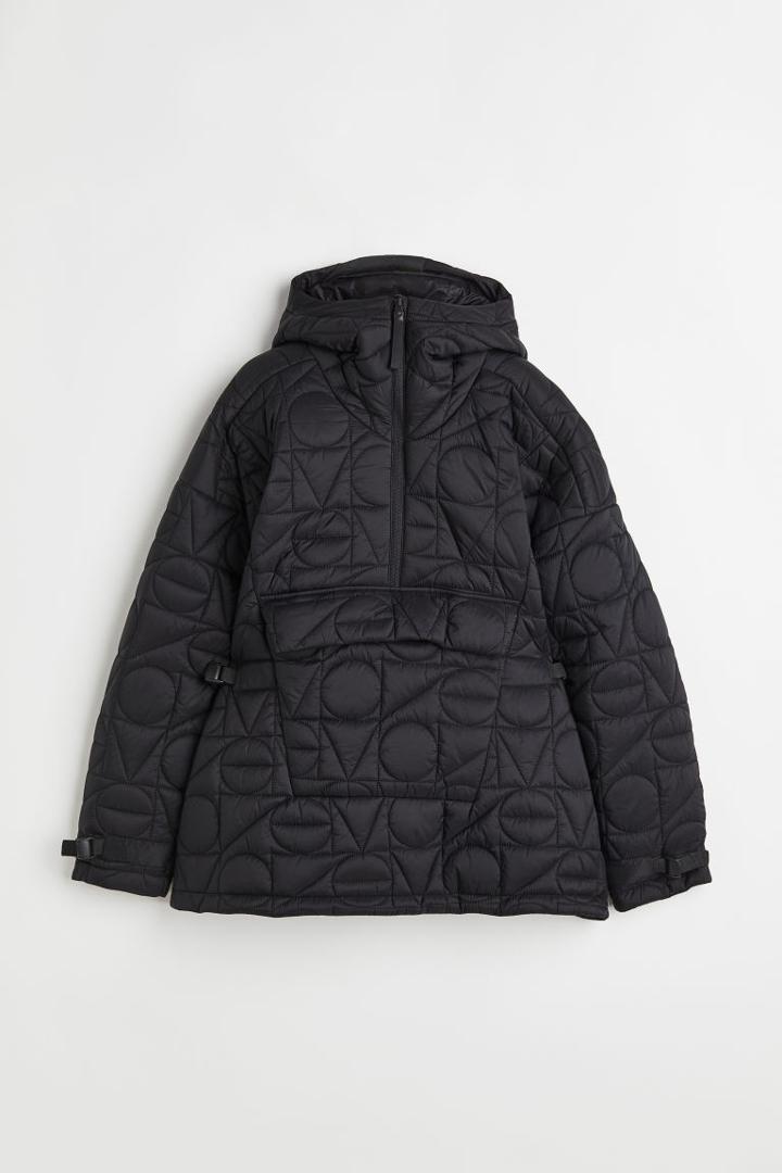 H & M - Thermolite Quilted Popover Jacket - Black