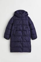 H & M - Hooded Puffer Coat - Blue