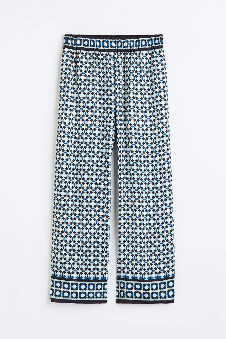 H & M - Patterned Pants - Blue