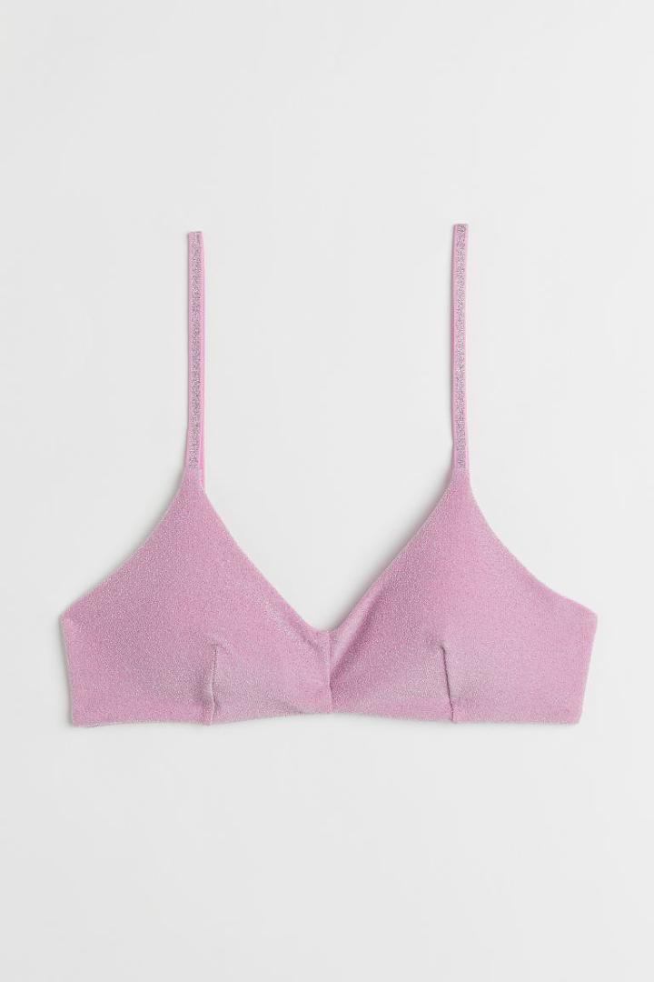 H & M - Padded Bikini Top - Pink