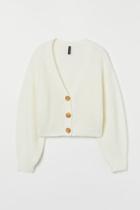H & M - Rib-knit Cardigan - White