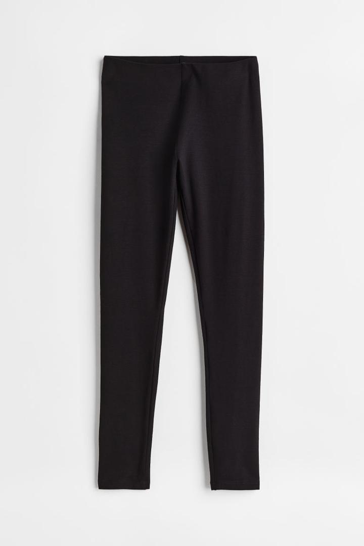 H & M - Viscose-blend Leggings - Black
