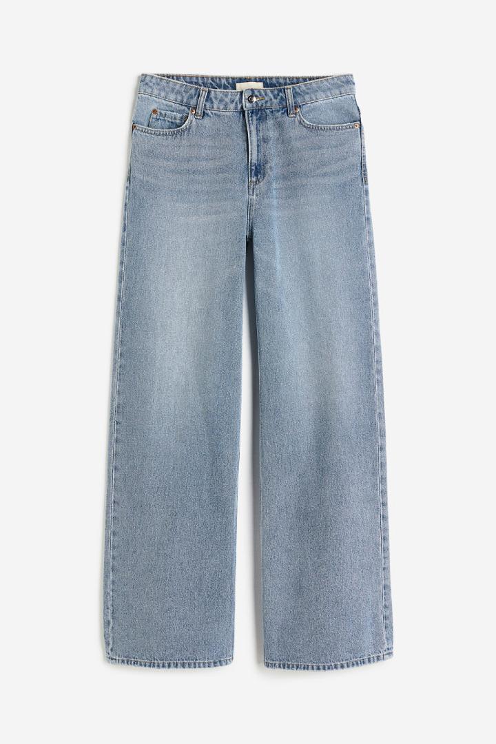 H & M - Wide-leg Denim Pants - Blue