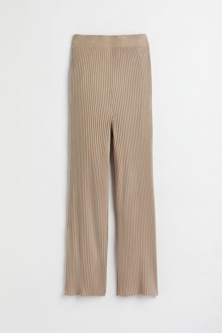 H & M - Mama Rib-knit Pants - Green