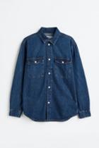 H & M - Regular Fit Denim Shirt - Blue