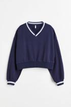 H & M - V-neck Sweatshirt - Blue