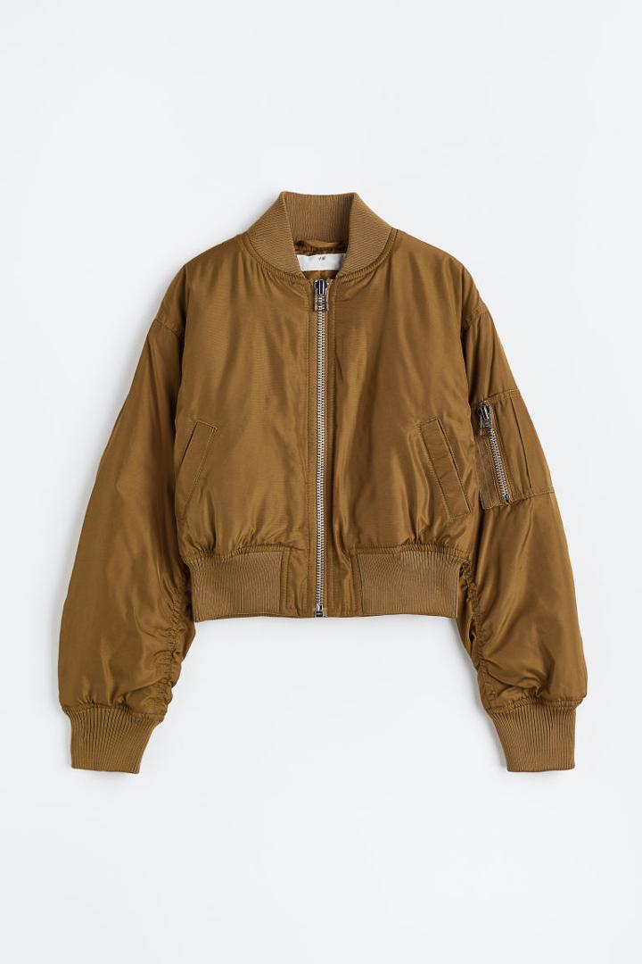 H & M - Padded Bomber Jacket - Yellow