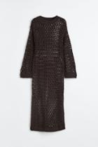 H & M - Hole-knit Dress - Gray