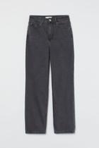 H & M - Straight High Ankle Jeans - Gray