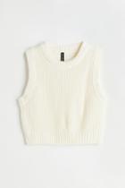 H & M - Crop Sweater Vest - White