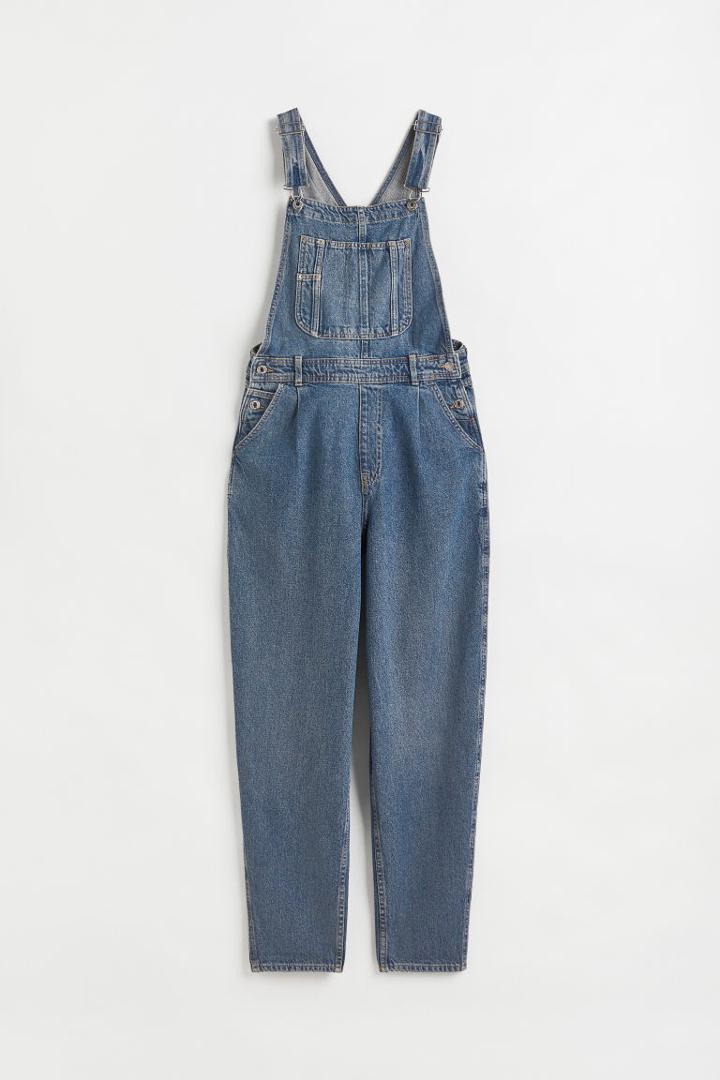 H & M - Mom Fit Denim Overalls - Blue