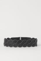 H & M - Braided Waist Belt - Black