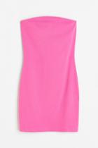 H & M - Ribbed Bandeau Dress - Pink