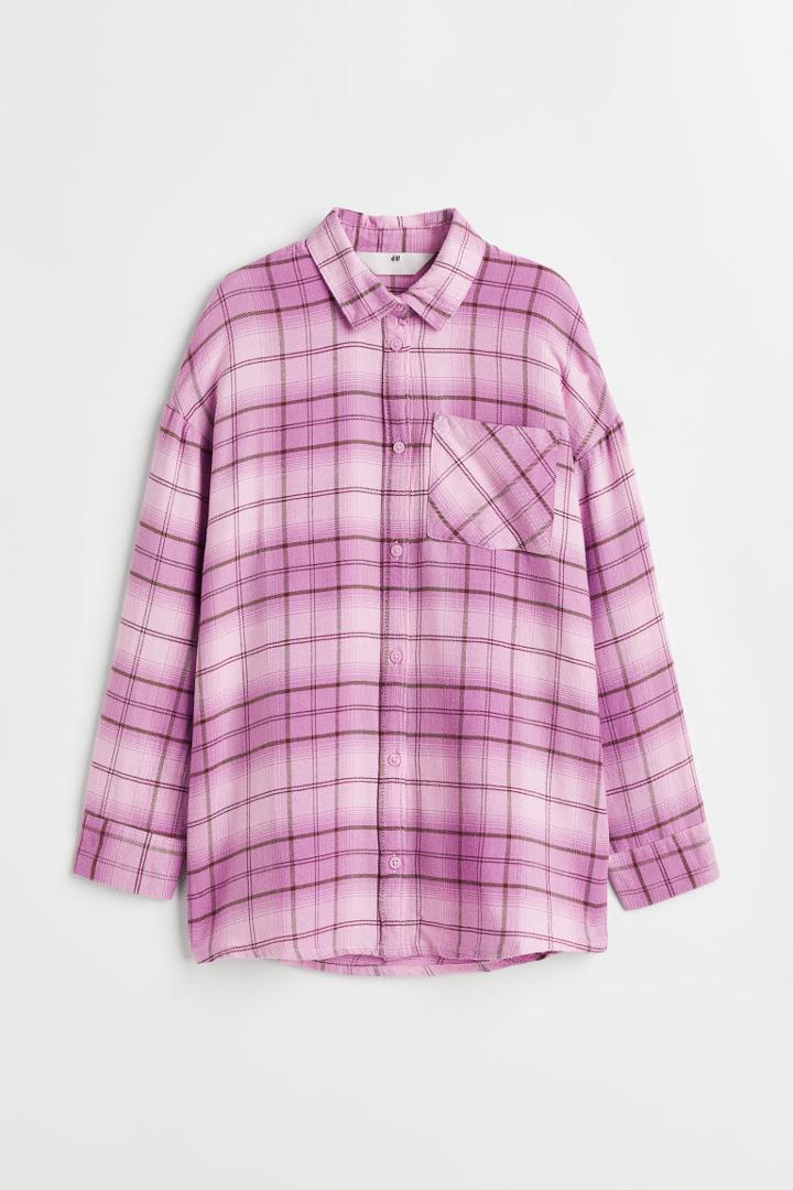 H & M - Oversized Shirt - Purple