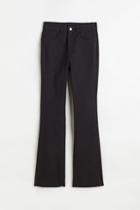 H & M - High Waist Flared Twill Trousers - Black
