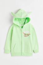H & M - Hooded Jacket With Ear Appliqus - Green