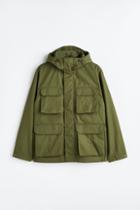 H & M - Water-repellent Hooded Jacket - Green