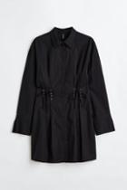 H & M - H & M+ Lacing-detail Shirt Dress - Black