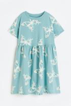 H & M - Printed Jersey Dress - Turquoise