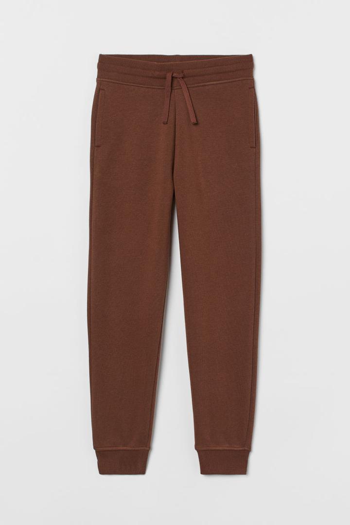 H & M - Brushed-inside Joggers - Brown