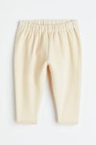 H & M - Ribbed Velour Joggers - Beige
