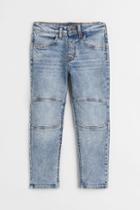 H & M - Slim Fit Jeans With Reinforced Knees - Blue