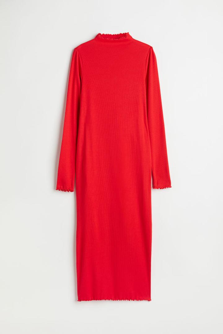 H & M - Mama Ribbed Dress - Red