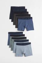 H & M - 10-pack Cotton Boxer Shorts - Blue