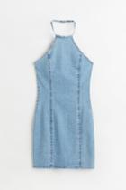 H & M - Denim Halterneck Dress - Blue