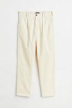 H & M - Regular Fit Corduroy Pants - White