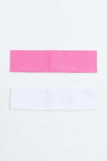 H & M - 2-pack Jersey Headbands - Pink