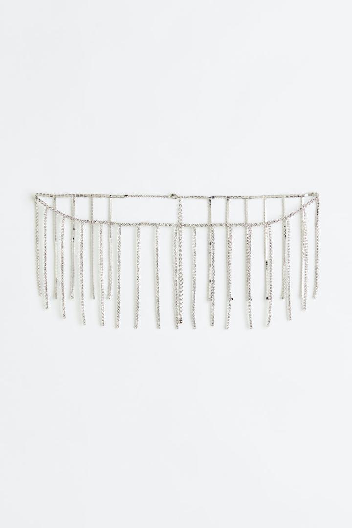 H & M - Rhinestone Waist Jewelry - Silver