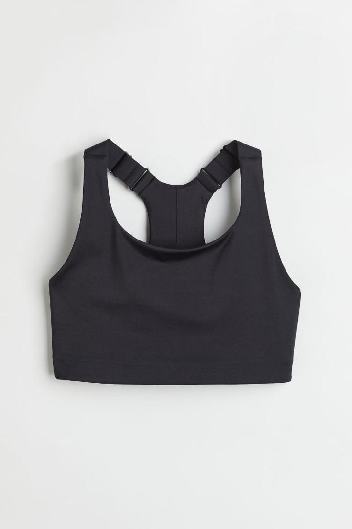 H & M - High Support Sports Bikini Top - Black