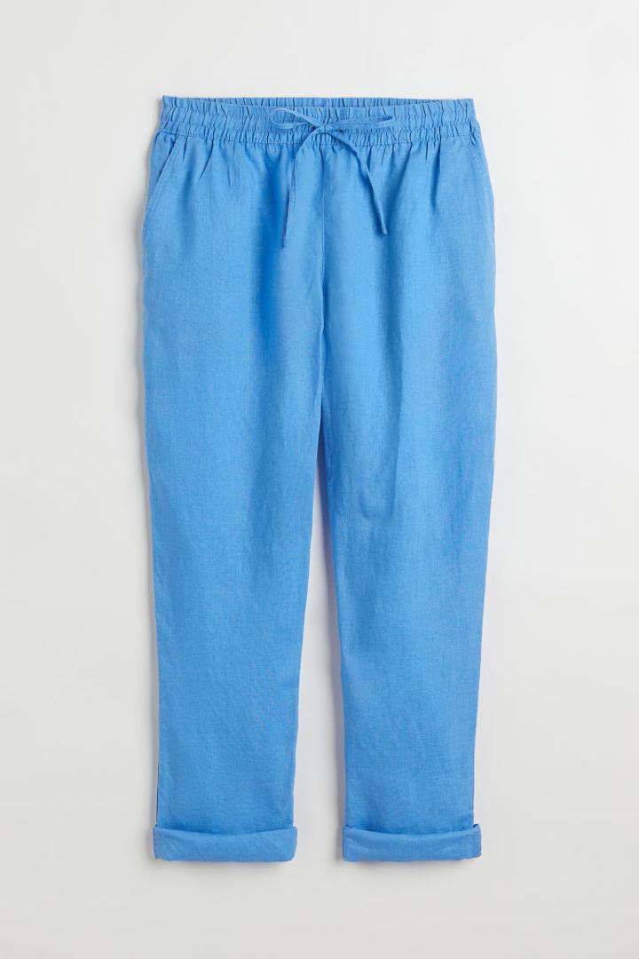 H & M - Linen Joggers - Blue