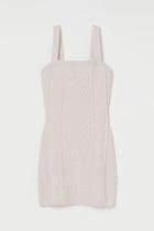H & M - Cable-knit Dress - Beige