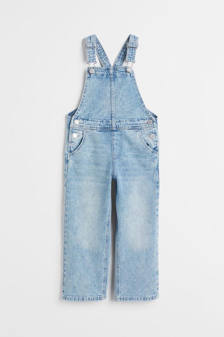 H & M - Cotton Denim Overalls - Blue