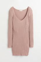 H & M - Rib-knit Dress - Orange
