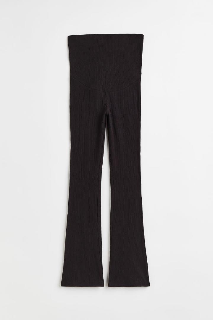 H & M - Mama Before & After Ribbed Pants - Black